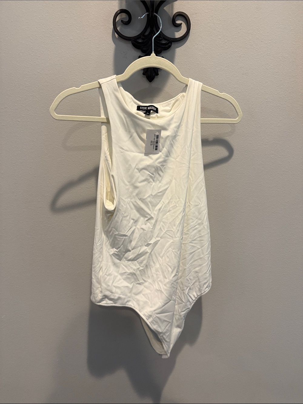 Steve Madden White High Neck Bodysuit